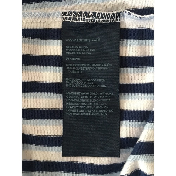 𝅺TOMMY Hilfiger Girls Flag Blue Striped Dress - Picture 6 of 7